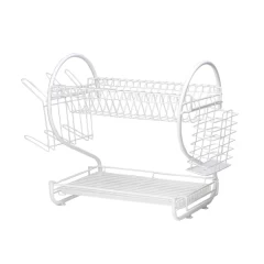 Посудосушитель двухуровневый настольный белый